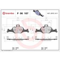 Bremsbelagsatz BREMBO P 06 107, Vorne von Brembo