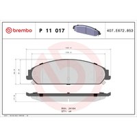 Bremsbelagsatz BREMBO P 11 017, Vorne von Brembo