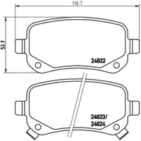 Bremsbelagsatz BREMBO P 11 021, Hinten von Brembo