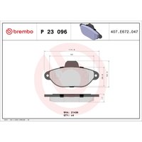 Bremsbelagsatz BREMBO P 23 096, Vorne von Brembo