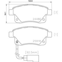 Bremsbelagsatz BREMBO P 24 066, Hinten von Brembo