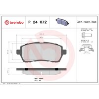 Bremsbelagsatz BREMBO P 24 072, Vorne von Brembo