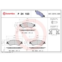 Bremsbelagsatz BREMBO P 24 153, Vorne von Brembo