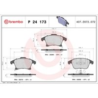 Bremsbelagsatz BREMBO P 24 173, Vorne von Brembo