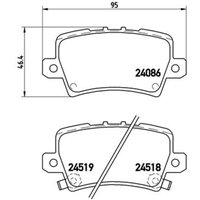 Bremsbelagsatz BREMBO P 28 038, Hinten von Brembo