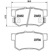 Bremsbelagsatz BREMBO P 28 039, Hinten von Brembo