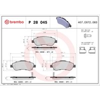 Bremsbelagsatz BREMBO P 28 045, Vorne von Brembo