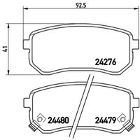 Bremsbelagsatz BREMBO P 30 033, Hinten von Brembo