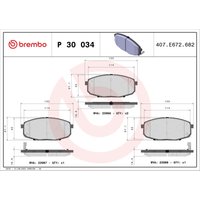 Bremsbelagsatz BREMBO P 30 034, Vorne von Brembo