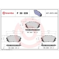 Bremsbelagsatz BREMBO P 30 039, Vorne von Brembo