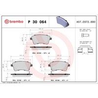 Bremsbelagsatz BREMBO P 30 064, Vorne von Brembo