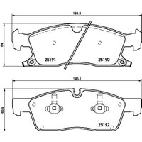 Bremsbelagsatz BREMBO P 37 015, Vorne von Brembo