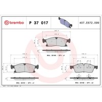 Bremsbelagsatz BREMBO P 37 017, Vorne von Brembo