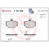 Bremsbelagsatz BREMBO P 50 038, Vorne von Brembo