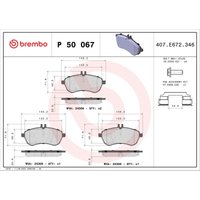 Bremsbelagsatz BREMBO P 50 067, Vorne von Brembo