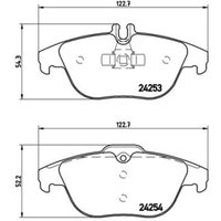 Bremsbelagsatz BREMBO P 50 068, Hinten von Brembo