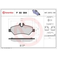 Bremsbelagsatz BREMBO P 50 084, Hinten von Brembo