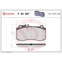 Bremsbelagsatz BREMBO P 50 087, Vorne von Brembo