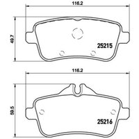 Bremsbelagsatz BREMBO P 50 099, Hinten von Brembo