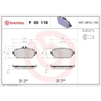 Bremsbelagsatz BREMBO P 50 118, Vorne von Brembo