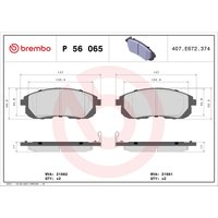 Bremsbelagsatz BREMBO P 56 065, Vorne von Brembo