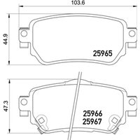 Bremsbelagsatz BREMBO P 56 098, Hinten von Brembo