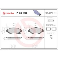 Bremsbelagsatz BREMBO P 59 036, Vorne von Brembo