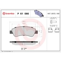 Bremsbelagsatz BREMBO P 61 066, Vorne von Brembo