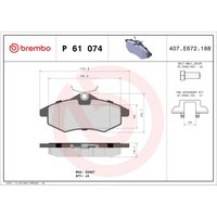 Bremsbelagsatz BREMBO P 61 074, Vorne von Brembo