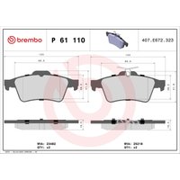 Bremsbelagsatz BREMBO P 61 110, Hinten von Brembo