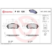 Bremsbelagsatz BREMBO P 61 120, Vorne von Brembo