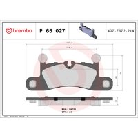 Bremsbelagsatz BREMBO P 65 027, Hinten von Brembo