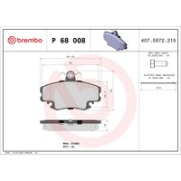 Bremsbelagsatz BREMBO P 68 008, Vorne von Brembo