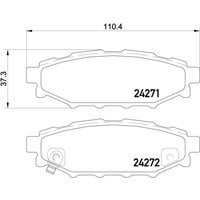 Bremsbelagsatz BREMBO P 78 020, Hinten von Brembo