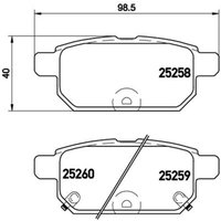 Bremsbelagsatz BREMBO P 79 029, Hinten von Brembo