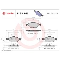 Bremsbelagsatz BREMBO P 83 085, Vorne von Brembo