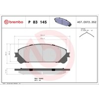 Bremsbelagsatz BREMBO P 83 145, Vorne von Brembo