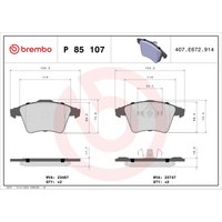 Bremsbelagsatz BREMBO P 85 107, Vorne von Brembo