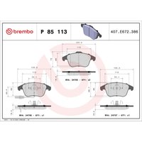 Bremsbelagsatz BREMBO P 85 113, Vorne von Brembo