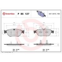 Bremsbelagsatz BREMBO P 85 127, Vorne von Brembo