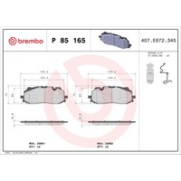 Bremsbelagsatz BREMBO P 85 165, Vorne von Brembo