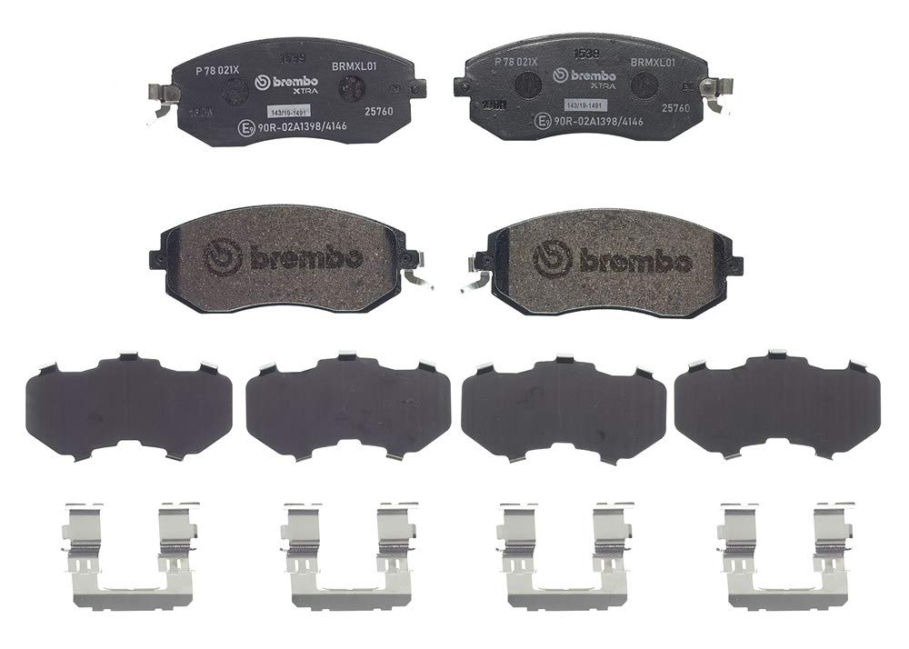 Bremsbelagsatz, Scheibenbremse BREMBO XTRA LINE Vorne von Brembo mit Zubehör (P 78 021X) Bremsbelagsatz Bremsanlage Scheibenbremsbelagsatz, Scheibenbremsbelagsatz, Bremsklötze, Bremsklotz, Beläge, von Brembo