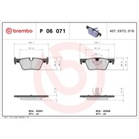 Bremsbelagsatz BREMBO Xtra P 06 071X, Hinten von Brembo