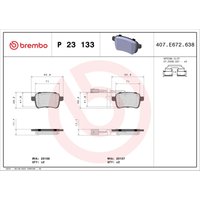 Bremsbelagsatz BREMBO Xtra P 23 133X, Hinten von Brembo