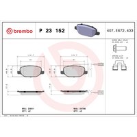 Bremsbelagsatz BREMBO Xtra P 23 152X, Hinten von Brembo