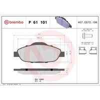 Bremsbelagsatz BREMBO Xtra P 61 101X, Hinten von Brembo