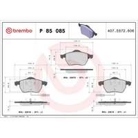 Bremsbelagsatz BREMBO Xtra P 85 085X, Vorne von Brembo