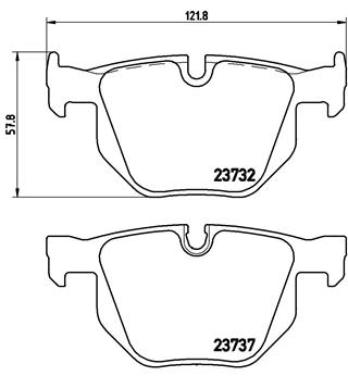 Bremsbelagsatz, Scheibenbremse Hinterachse Brembo P 06 033X von Brembo