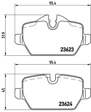 Bremsbelagsatz, Scheibenbremse Hinterachse Brembo P 06 037X von Brembo