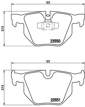 Bremsbelagsatz, Scheibenbremse Hinterachse Brembo P 06 039X von Brembo